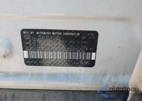 2018 Mitsubishi Eclipse Cross Se z USA, uszkodzony, nr VIN JA4AT5AAXJZ061993